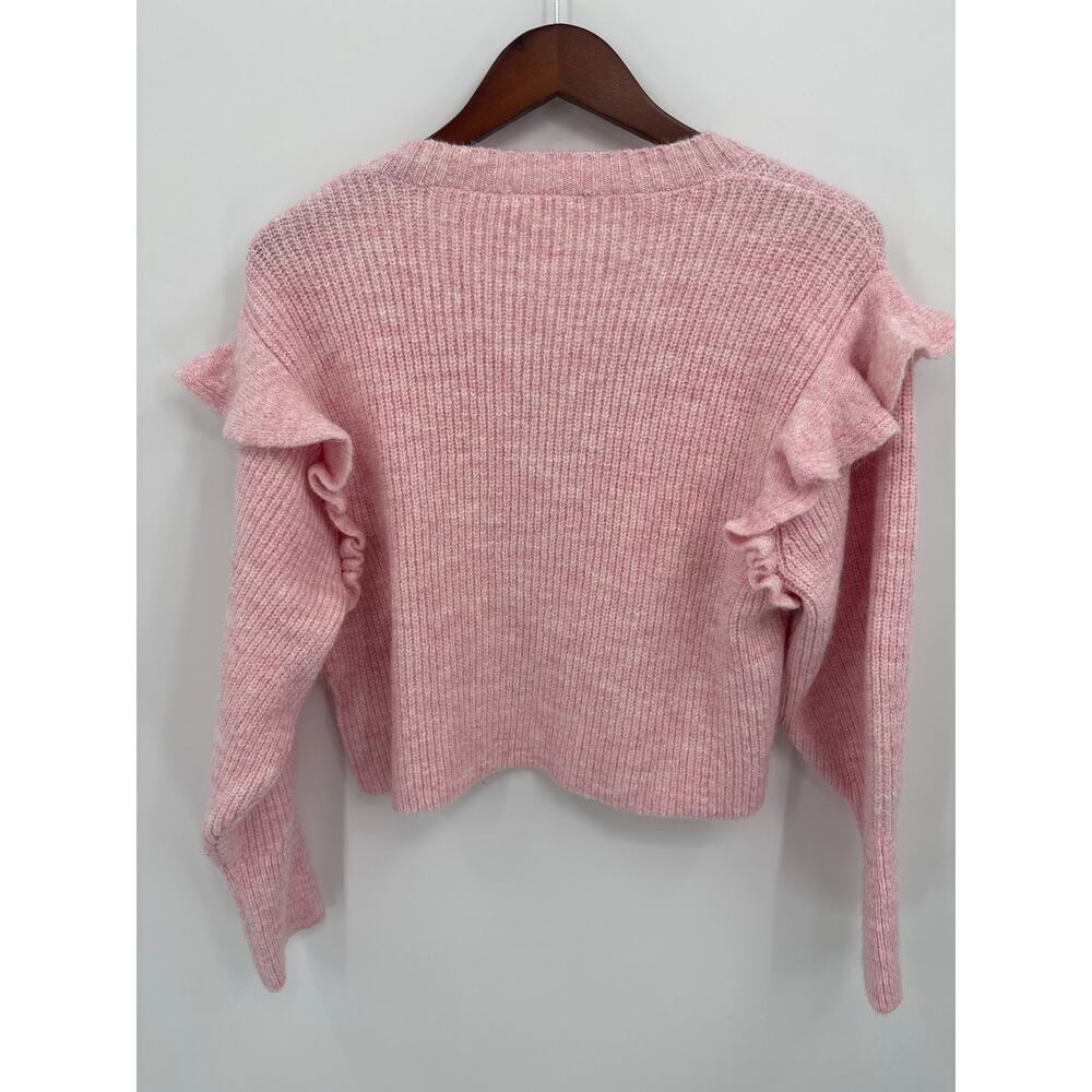 Tularosa x Revolve Shanae Ruffle Sweater Pink Ribbed Knit Size Small - Picture 5 of 8